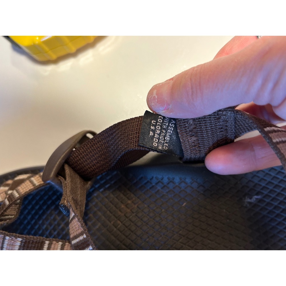 Chaco Z2 Classic Sandals Womens 7 Brown Striped Double Strap Vibram Sole USA - Picture 6 of 8